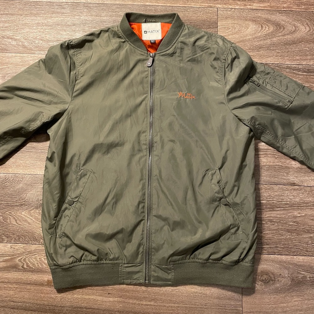 Matix Green and Orange Bomber Jacket